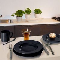 COUVERTS - MENAGERE Service MYK Tendance Faïence Noir 16 pièces