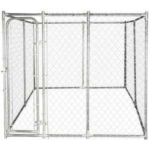 POILS & PLUMES Chenil Brutus M en acier 4x4x1,82 m - Pour chien