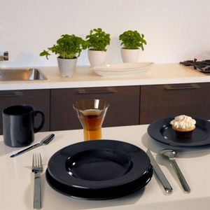 COUVERTS - MENAGERE Service MYK Tendance Faïence Noir 16 pièces