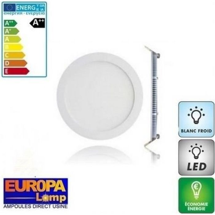 Spot led encastrable 3W extra plat rond Blanc Froid Achat / Vente