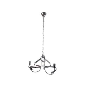 Lustre - suspension Trenza - Lustre 3 lumi?res finition chrome ?53 cm - hauteur 120 cm max reglable