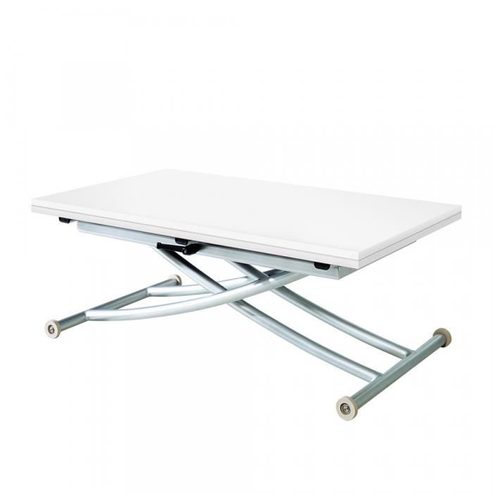 table basse relevable blanc fly