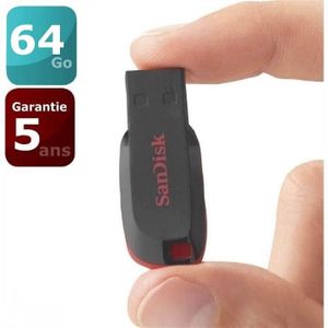 SANDISK Clé USB Cruzer Blade - 64Gb - 2.0 - Gris