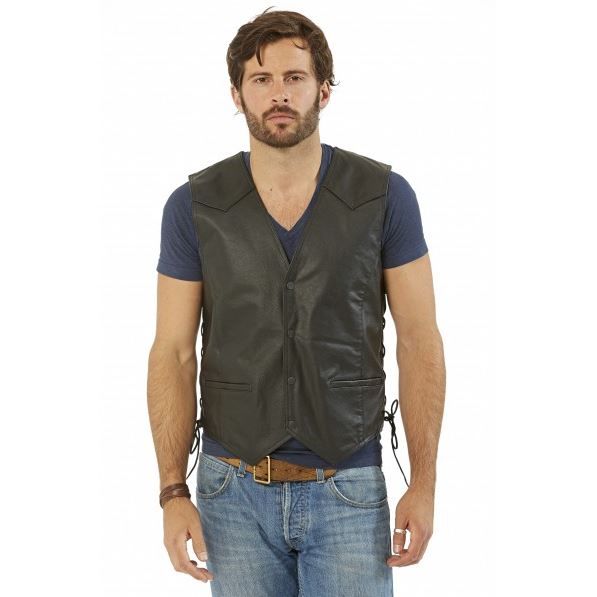 Gilet sans manche en cuir homme xxl