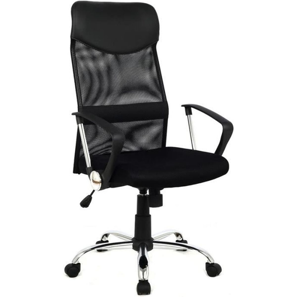 Fauteuil de Direction Chaise de Bureau Confortable en PU Cuir Métal