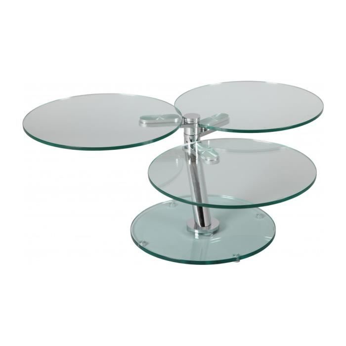 table basse ronde verre 3 plateaux