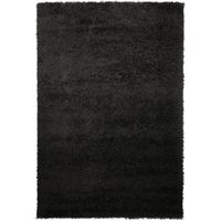 TAPIS - DESSOUS DE TAPIS Tapis shaggy longue mèche noir 200x290cm