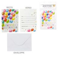 FAIRE-PART - INVITATION Carte d'invitation anniversaire x 6 FAIRE-PART - INVITATION Carte d'invitation anniversaire x 6
