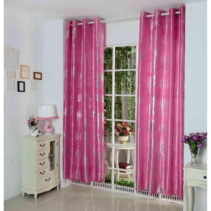 Double rideau rose fushia achat / vente double rideau rose ... Désign rideaux Double