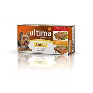 ULTIMA Terrines Sublime Pour Chien Adulte B?uf Et Légumes Et Poulet Et Légumes 4 X 150 G