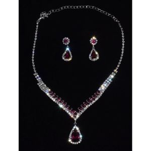 Collier Mariage Fleur Fushia Wire Necklace Jewelry Washer Necklace