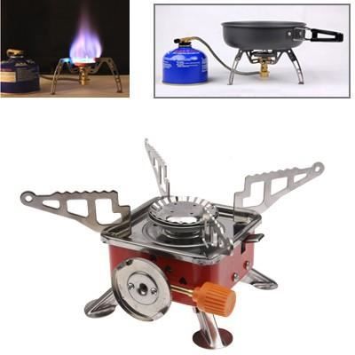Réchaud Gaz Portable HuKaiL 2 Feux - Avec Plateau Barbecue - Sécurité Verrou - Pour Camping/Randonnée - 64x28cm
