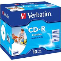 CD - DVD - BLU-RAY VIERGE POUR PC Verbatim CD-R 80 min 52x (10) Imprimable