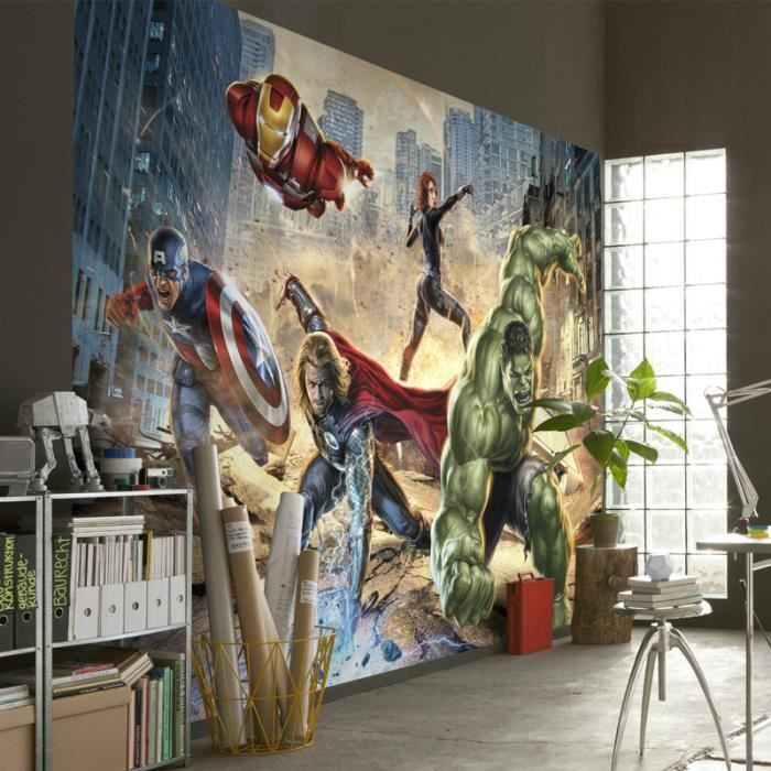 Papier peint enfant avengers street rage marvel achat / vente ... Armoire enfant peinte