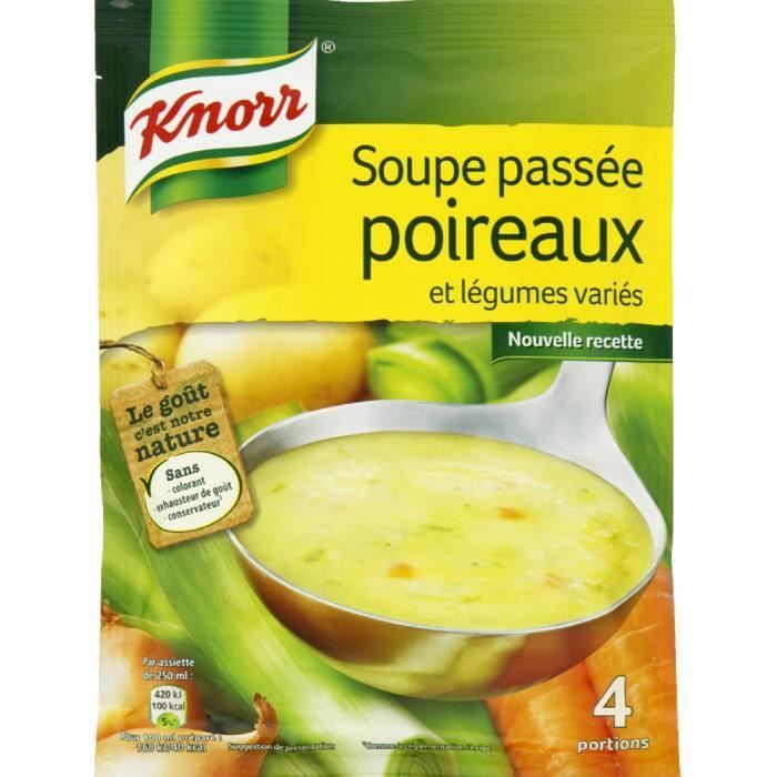 Knorr Soupe passée aux poireaux sachet 4 assiettes Achat / Vente soupe en sachet Knorr soupe