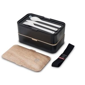 KITCHEN FRIDAY Lunch box KWOOD1 2x600 ml noir