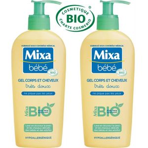 PACK MIXA BEBE Gel corps et cheveux BIO - Lot de 2x 250ml
