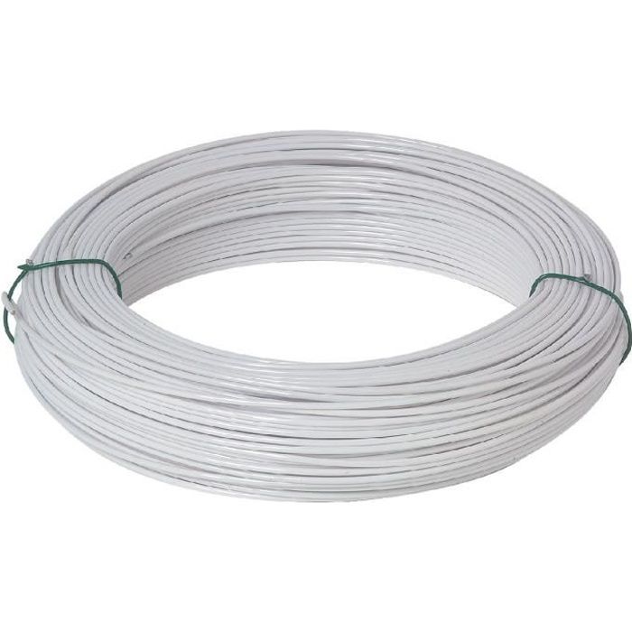 Fil plastifié blanc