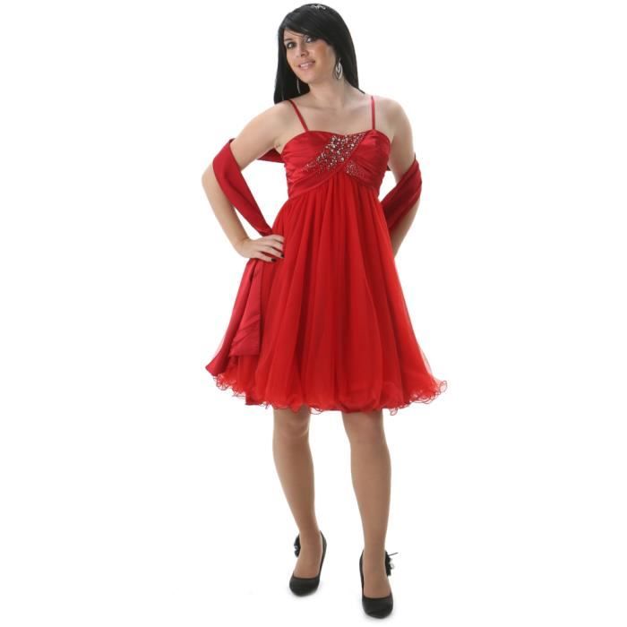 Robe de soirÃ©e courte femme SAMARA - Rouge - Robe de soirÃ©e courte ...