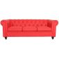 CANAPE Canapé chesterfield cuir rouge capitonné 3 places