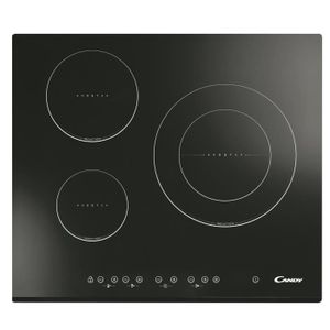 Candy CTI367 Table de cuisson ? induction - 3 zones - 7200W - L59 x P52cm - Rev?tement verre - Noir