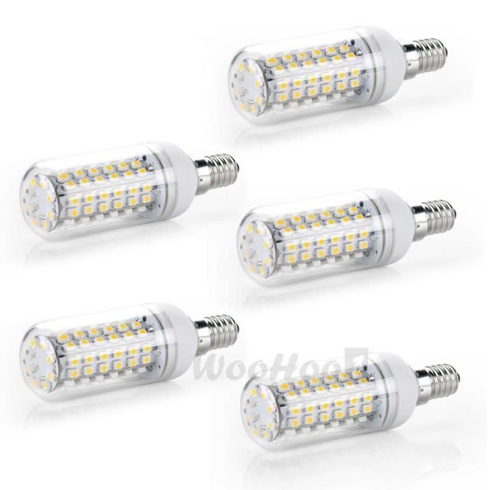 5 X E14 Ampoule Lampe Spot 3528 SMD 80 LEDs Blanc Chaud 220240V 4W