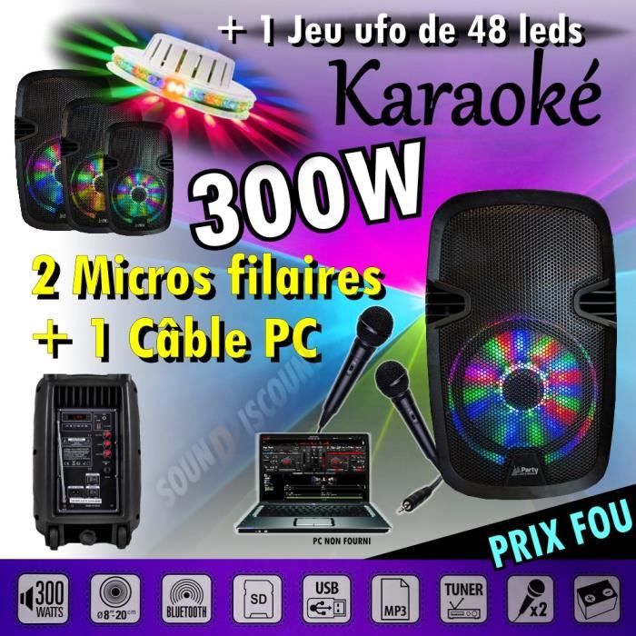 SONO ENCEINTE 300w PORTABLE KARAOKÉ USB BLUETOOTH 300W POUR VOS SOIREES