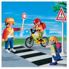 UNIVERS MINIATURE COMPLET Playmobil Agent de sécurité et écoliers + accessoi