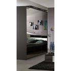  GREY Armoire 3 portes laquée gris anthracite