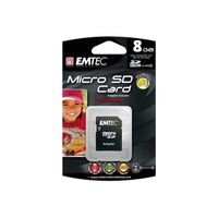 CARTE MEMOIRE EMTEC MicroSDHC 8GB avec adaptateur (Class 4)
