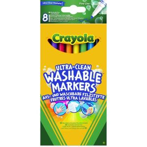 CRAYOLA 8 Feutres Fins Lavables