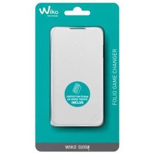 WIKO FOLIO GAME CHANGER WHITE + Verre Trempé SUNNY