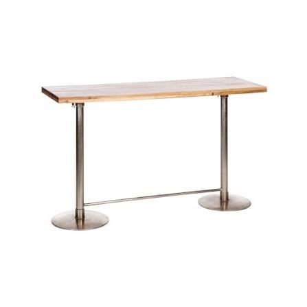 Table de bar rectangulaire en bois laqué avec rangements H100cm Dylan à