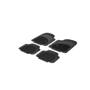 DBS Smart Jeu de 4 Tapis Découpables en Caoutchouc Noir