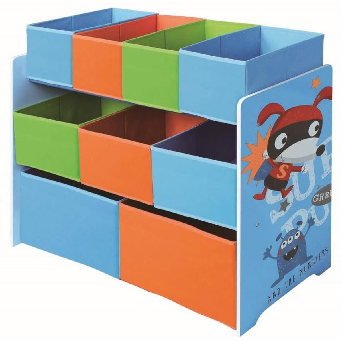 Meuble de rangement pour enfant bleu motif super heros, l 92 x p ...