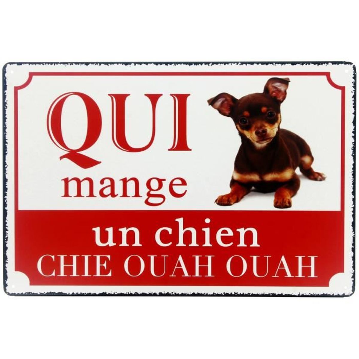 Berger Australien Plaque Humour 'Attention Chien' En Aluminium - (15x20cm) - Personnalisable Panneau Chien De Garde