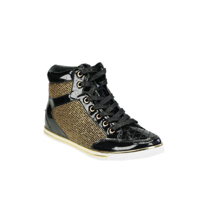 basket noir paillette femme