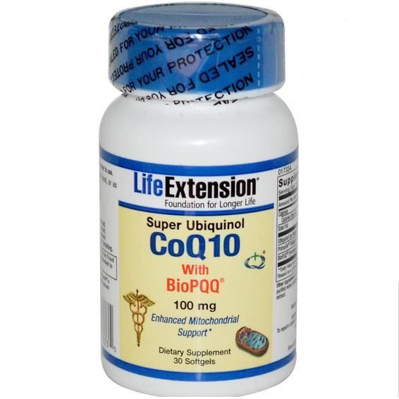 Life Extension, Super Ubiquinol Coenzyme Q10 avec BioPQQ,100 mg,30