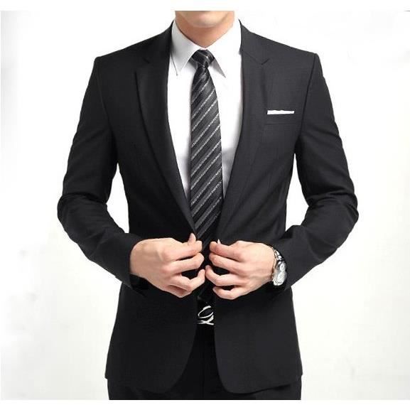 COSTUME , TAILLEUR 2015 affaires Homme Noir Un Costumes 1 Boutons. \u2039\u203a