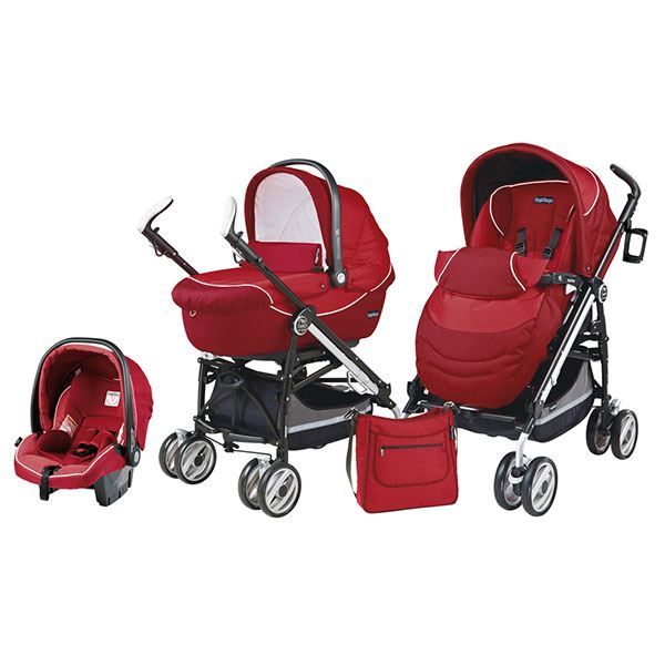 Poussette bébé trio Pliko switch Pegperego rouge Rouge Achat