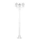 LAMPE DE JARDIN  Lampadaire 3 têtes 6 FACES Blanc E27 60W