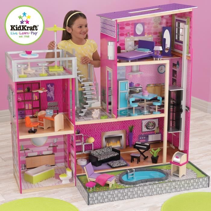 Maisons de poupées barbie achat / vente pas cher cdiscount Créatif maison Piscines la à