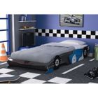 STRUCTURE DE LIT FAST Lit voiture gris et bleu 90x190-200cm