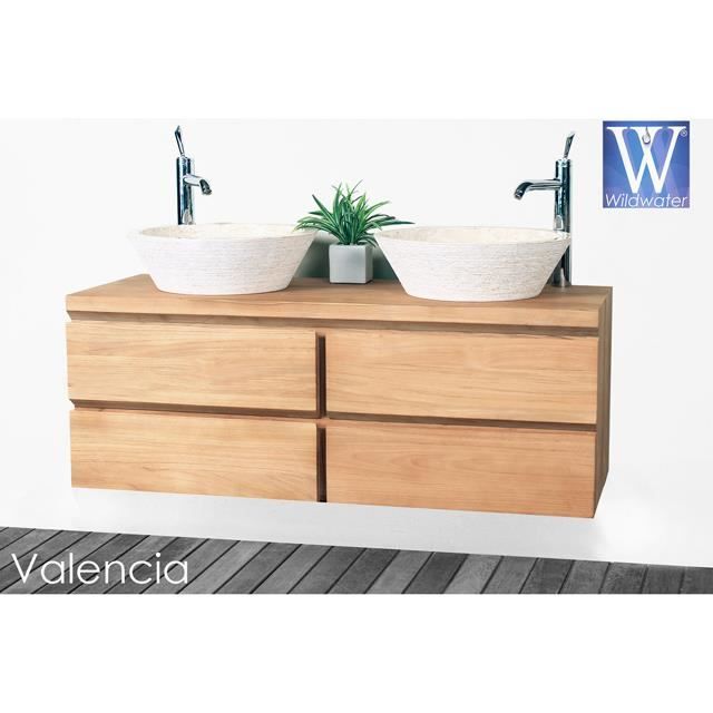 Meuble de salle de bain suspendu en teck 120 cm… achat / vente ... Meuble pour vasque à poser