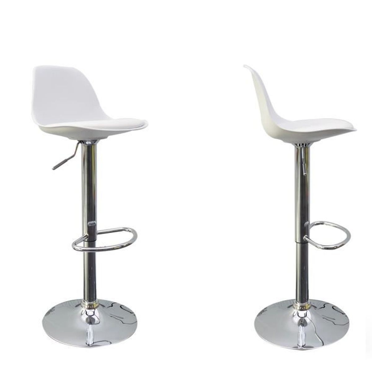 Lot de 2 tabourets de bar design bobba couleur blanc achat ...