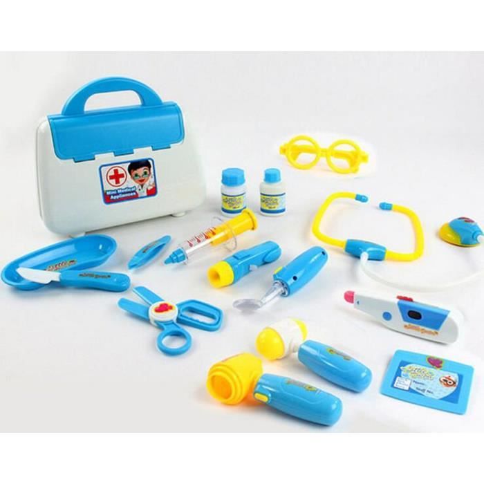 DOCTEUR LA PELUCHE La Malette de Doc 15 PCS set Bleu f auc