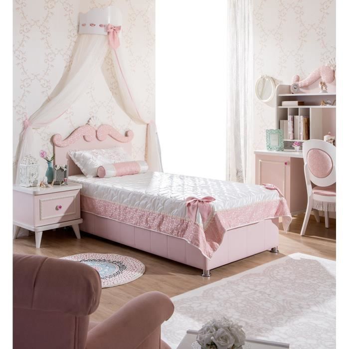 Lit-coffre enfant 120x200 cm coloris rose - Achat / Vente ...