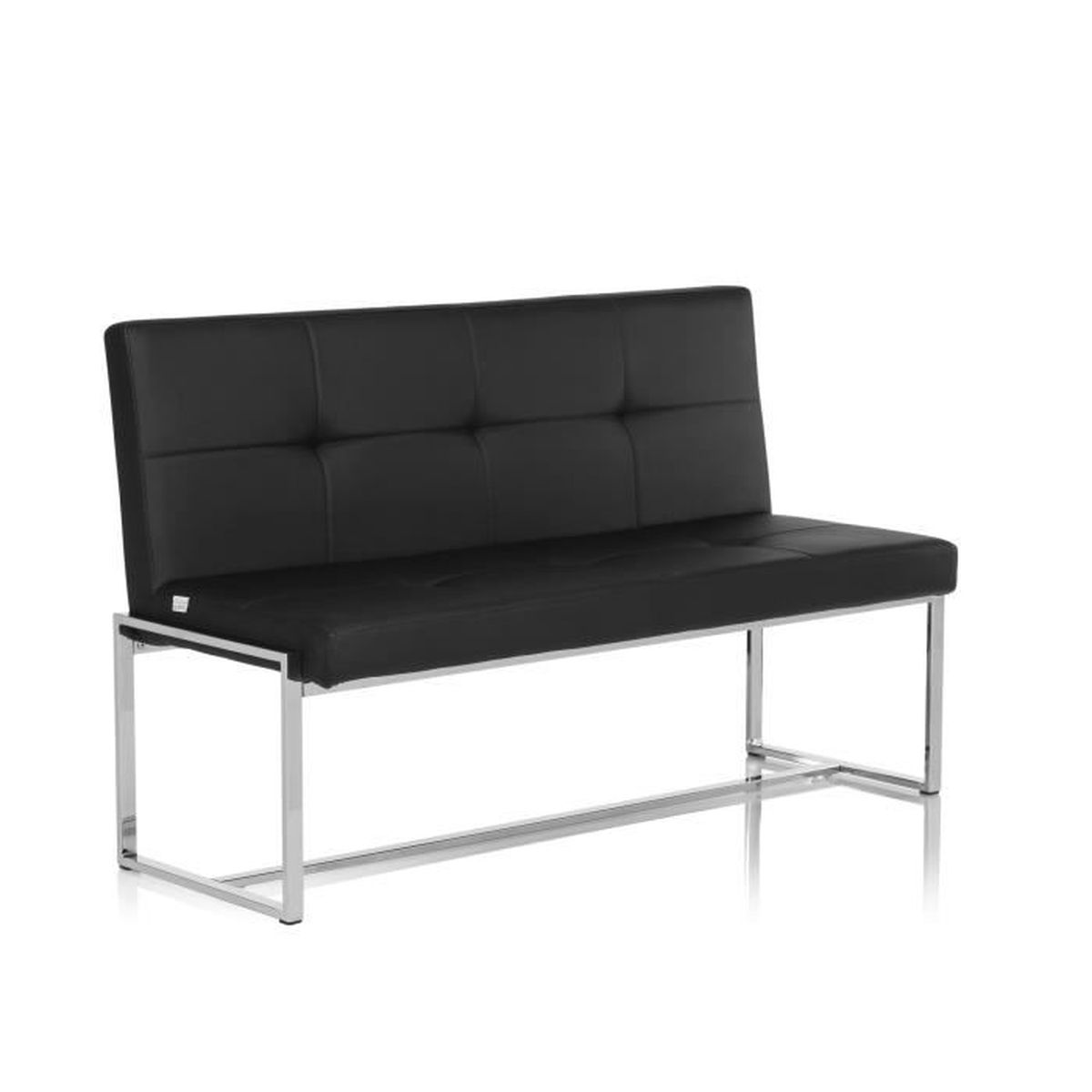 Banquette/canapé salon lighthouse 20 pu noir avec piètement chrome ...