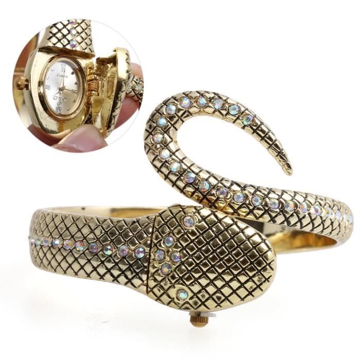 Montre Quartz Gourmette Bracelet Serpent Or All… Or, Achat/vente