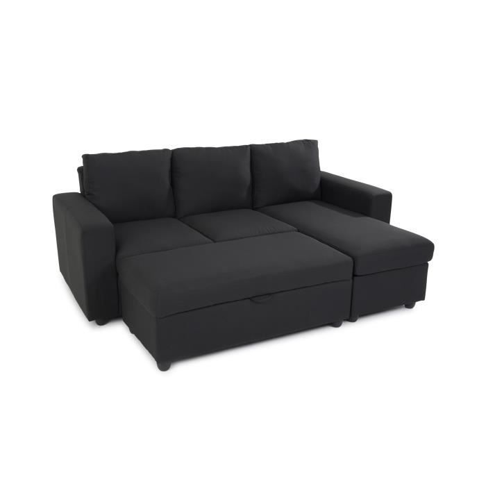Concept Usine Canapé d'angle convertible Lit microfibre pacific + son coffre